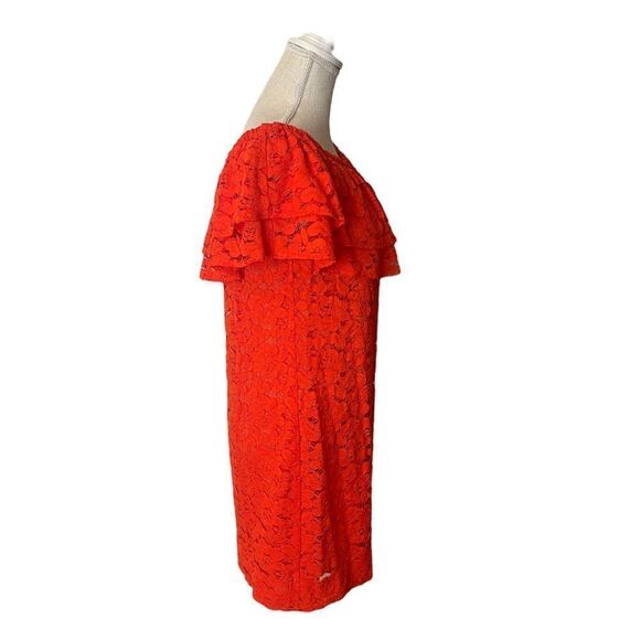 Trina Turk Off the Shoulder Lace Mini Dress in Tangerine - Picture 7 of 16